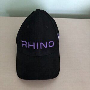 Rhino Global Baseball 2B2 Hat Cap 3D Purple Logo Embroidered Adjustable Black